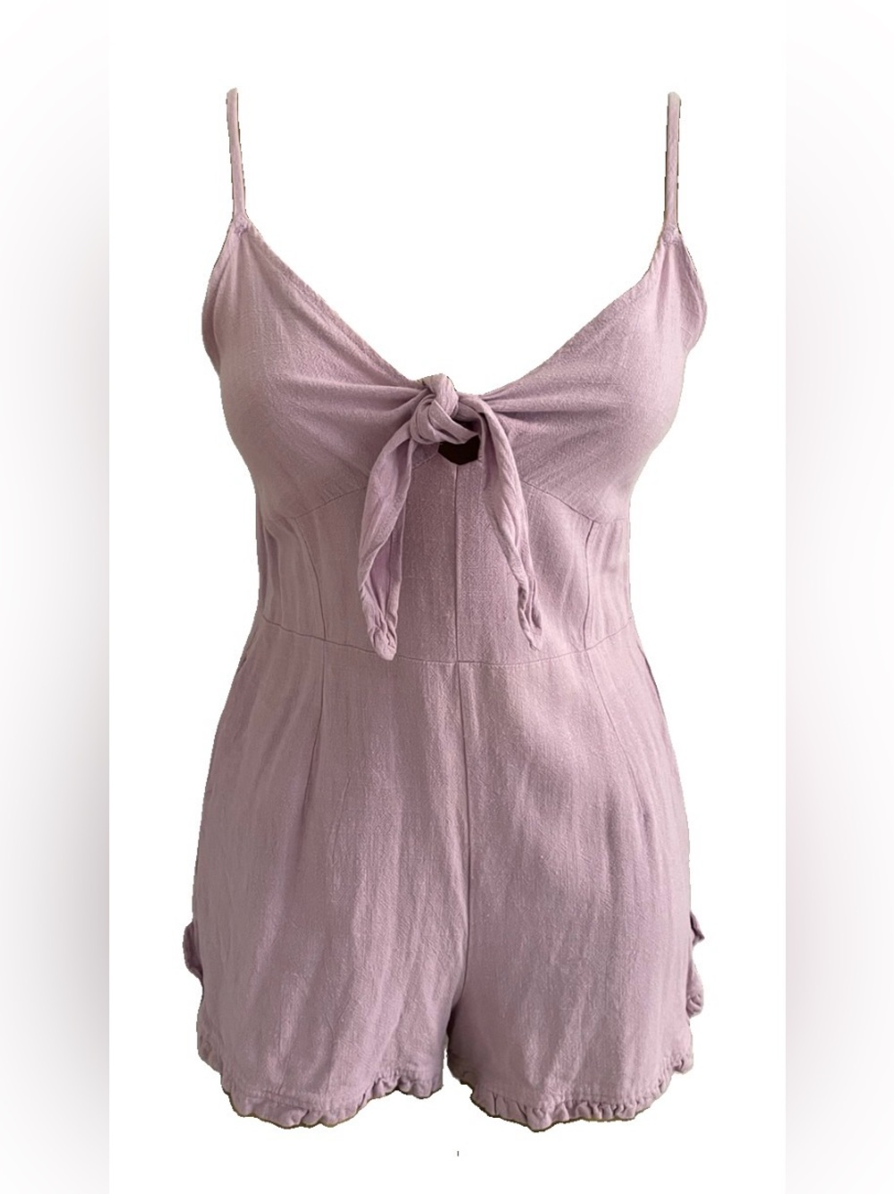 NECTAR x CLOTHING Cotton / Linen Lilac Shorts ROMPER Playsuit Size Medium